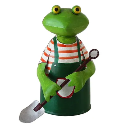 Produktbild von 440s Zaunhocker GÄRTNER-FROSCH mit SCHAUFEL