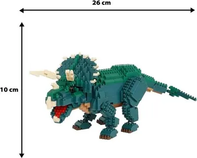 Produktbild von Nanoblock Triceratops Deluxe Bausatz, 930 Teile, BANDAI, Miniatur Ziegel Figur, Konstruktionsspielzeug, 12+ Jahre