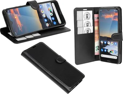 Zdjęcie produktu dla Etui książkowe "Fancy" NOKIA 5.3 pokrowiec na telefon komórkowy etui z funkcją podstawki, miejsce na karty czarny