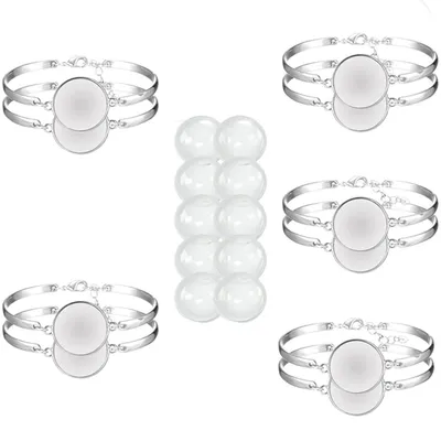 Obrázek produktu pro Sada pro výrobu šperků, 10 kusů, 20 mm, s kabošony, podnosy pro výrobu náramků a náhrdelníků (DIY)