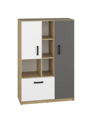 Produktbild von Kombi-Regal KARIS - weiß / anthrazit / Artisan-Eiche