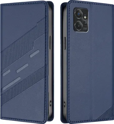 Produktbild von Hülle für Motorola Moto G Power 5G 2023, Kunstleder Brieftaschen Handyhülle mit Kartenfach und Standfunktion Blau