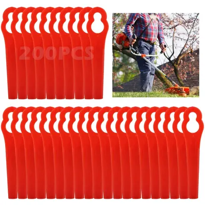 Produktbild von Ersatzmesser Rasentrimmer Messer Kunststoffmesser - Kunststoff - 200 Stück - 84 x 20 mm - Ohne Werkzeug austauschbar
