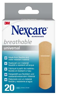 Produktbild von Nexcare 7100226543, 1,9 x 7,2 cm, Rechteckig, Braun, 20 Stück(e)