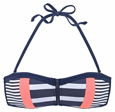Produktbild von KangaROOS Bandeau-Bikini-Top Anita marine-weiß Größe 36 Cup C/D