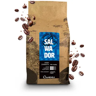Zdjęcie produktu dla Kawa ziarnista Caveres SALWADOR 100% Arabica 1 kg ŚWIEŻO PALONA rzemieślnicza palarnia kawy premium