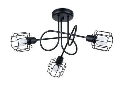 Immagine prodotto di Lampadario BELUCI 3S nero 3xE14 10W acciaio 28.5x48x48cm Sollux Lighting