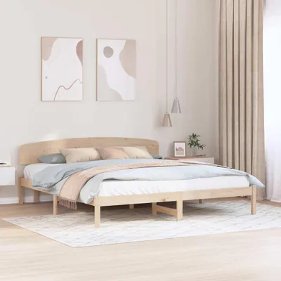 Zdjęcie produktu dla Maison Exclusive – rama łóżka z zagłówkiem Naturalne 180 x 200 cm Lite drewno sosnowe