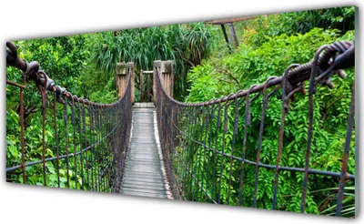 Produktbild von Acrylglasbilder 125x50 Wandbild Druck Brücke Bäume Architektur