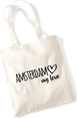 Produktbild von Huuraa Jutebeutel Amsterdam my love 10 Liter Natural Baumwolle Tasche Geschenkidee