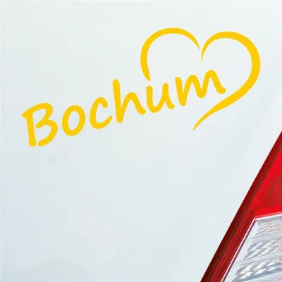 Produktbild von Auto Aufkleber Bochum Ruhrgebiet Herz Stadt City Love Liebe 18x8 cm Gelb Sticker Heckscheibenaufkleber