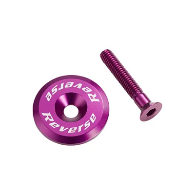 Produktbild von Reverse Alu Steuersatzkappe + Alu Schraube M6x32 lila