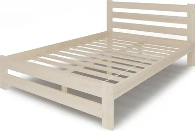 Produktbild von Holzbett 120x200 cm mit Lattenrost Modern Bett Bed Kiefer Massiv Bettgestell Doppelbett Massivholzbett Klassisch | Boho Landhaus Kopfteil hoch natur