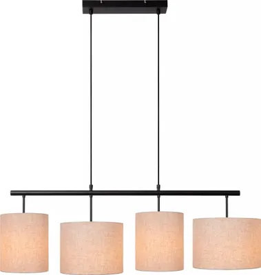 Zdjęcie produktu dla Lampa wisząca MAYA kremowo-czarna 4xE27x40W tkanina wym:175x107x26cm IP20 Lucide