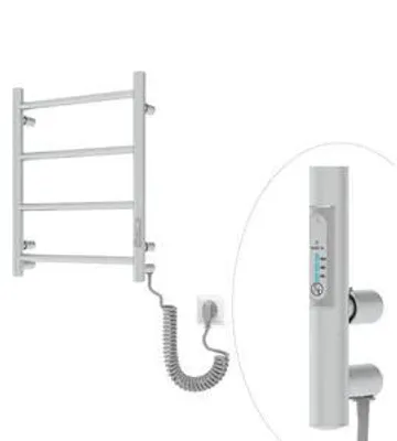 Zdjęcie produktu dla Grzejnik łazienkowy elektryczny MINI KOMPAKTOWY 35 W 505 x 400 mm energooszczędny chrom stal nierdzewna / SUSZARKA NA RĘCZNIK DO ŁAZIENKI mały