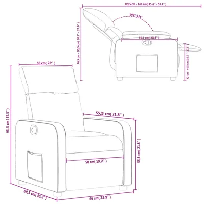 Image de vidaXL Fauteuil relax brun Tissu