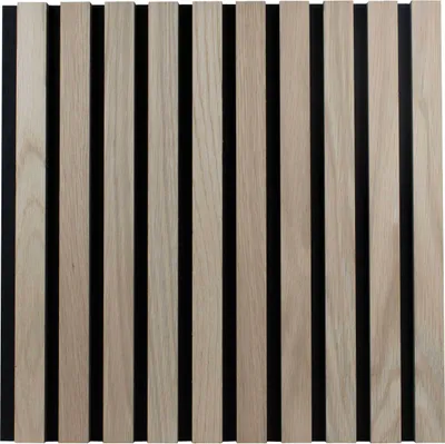 Produktbild von PROVISTON Akustik 3D Wandpaneele 4er Set 400 x 400 x 21 mm Furnierte MDF Holzlamellen in der Farbe Eiche natur Filz-Untergrund als Trägermaterial