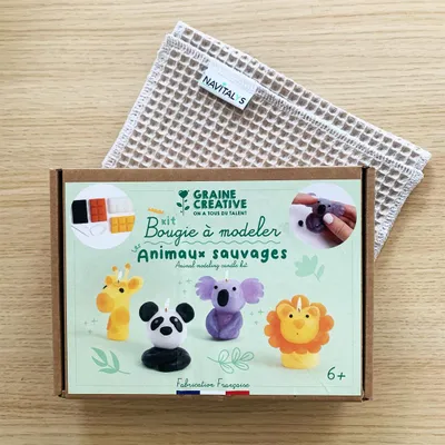 Image de Kit Bougies A Modeler Animaux Sauvages - Graine Creative