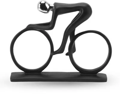 Obrázek produktu pro Kovová soška cyklisty – umělecká socha jako dekorace do domácnosti nebo domácí kanceláře