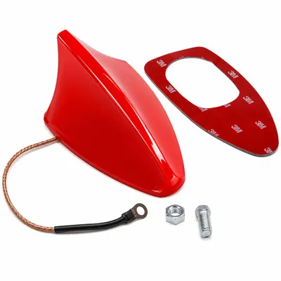 Produktbild von A56C Universal Shark Dachantenne Auto Haifischantenne Rot Hochglanz UKW FM AM Dachantenne einfache Montage für PKW Limousine SUV Kombi Ersatzantenne