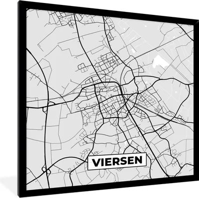 Produktbild von MuchoWow® Gerahmtes Poster Karte - Viersen - Karte - Deutschland 40x40 cm - Poster mit Schwarzem Bilderrahmen Wandposter Rahmen Foto Bilder - Mit Rahmen - Wanddekoration Schlafzimmer