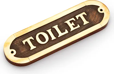 Produktbild von NKlaus Türschild Toilet aus Messing/Holz Toilettenschild 16x5cm WC Dekoration Schilder 11766