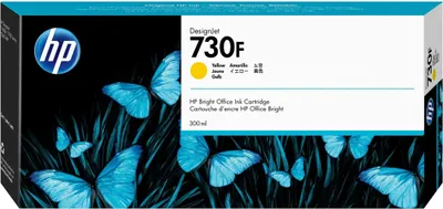 Obrázek produktu pro HP Žlutá inkoustová kazeta 730F DesignJet, 300 ml, Tiskárny řady HP DesignJet T1700, Termotiskárna, Žlutá, Firemní, Enterprise, Singapur, 283 mm
