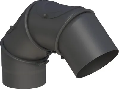 Produktbild von Ø 150 mm Ofenrohr Multibogen - 2 Türen - schwarz