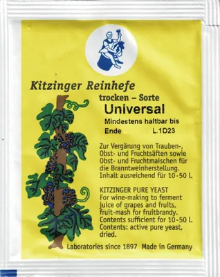Produktbild von Kitzinger Weinhefe - UNIVERSAL, Wein Hefe, Hefe für Wein