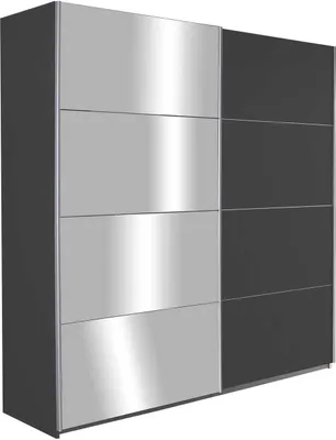 Produktbild von Schwebetürenschrank - Grau Metallic - 181 x 197 cm - mit Spiegel