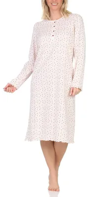 Zdjęcie produktu dla Normann damska koszula nocna z długim rękawem w klasycznym, eleganckim stylu;cream.48