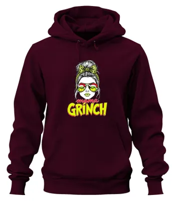 Produktbild von mama GRÍNCH Weihnachten Geschenk Mutter Lustig Grinchmama Hoodie Kapuzenpullover, Burgundy, M