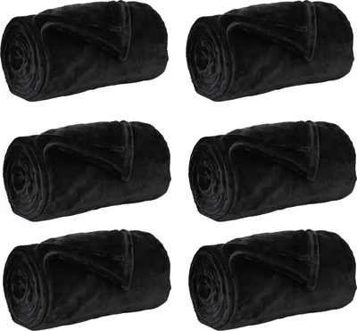 Produktbild von vidaXL Wohndecken 6 pcs Schwarz 220 x 240 cm Fleece