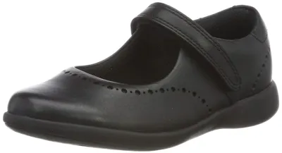 Immagine prodotto di Clarks, scarpette da bambina, modello ballerine chiuse, colore nero (pelle), taglia 29.5 EU