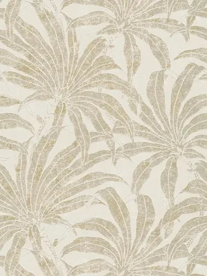 Produktbild von Bemusterte Dschungelblütentapete– Beige, Gold, Silber