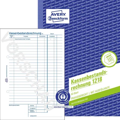 Immagine prodotto di Avery Zweckform® 1218 Riciclaggio scontrini di cassa - A5, MP, BP, 50 originali