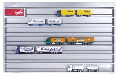 Produktbild von Herpa 029728 - 1/87 Schaukasten für LKW-Hängerzüge überbreit silber
