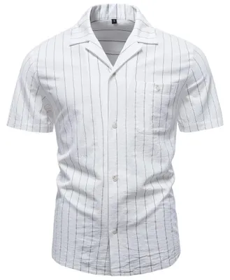 Imagen del producto de Solidchoice - Camisa de algodón de manga corta con cuello cubano
