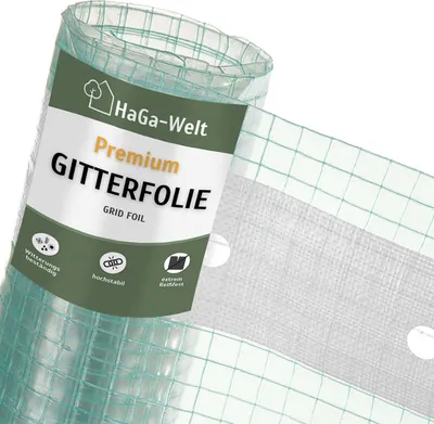 A roll of reinforced grid foil for greenhouse construction.