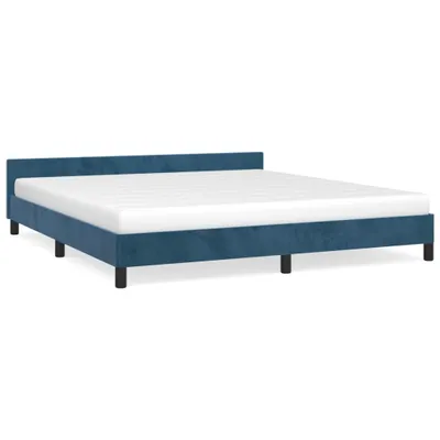 Produktbild von vidaXL Bettgestell ohne Matratze Dunkelblau 160x200 cm Samt