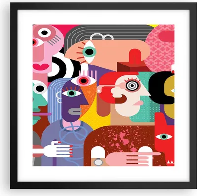Produktbild von Gerahmtes Poster - Schwarzer Rahmen - Abstraktion modern - 40x40 cm - Wand Bild - Wanddeko - Wandbilder - Kunstposter - Wandposter - Bilderrahmen - Bilder - Kunstdruck - Wandbild - P2BAC40x40-3624