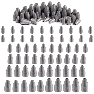 Productafbeelding van Lood Vissen Gewichten Set - 60 Stuks Verschillende Maten - 2g Tot 14g - Zwart
