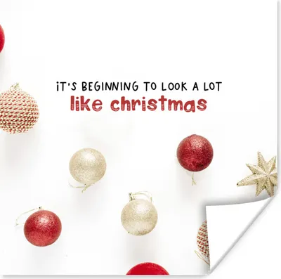 Produktbild von MuchoWow® Poster Weihnachten - Zitat - Weihnachtskugeln 50x50 cm - Wohnzimmerdekoration