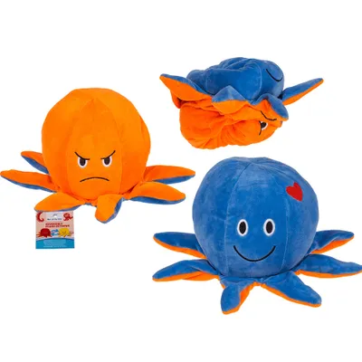 Produktbild von Plüschtier zum Wenden Oktopus orange blau 17 cm