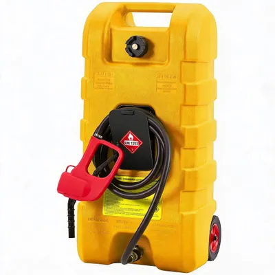 Imagen del producto de Depósito de combustible, capacidad de 57 litros, diseño portátil, color amarillo