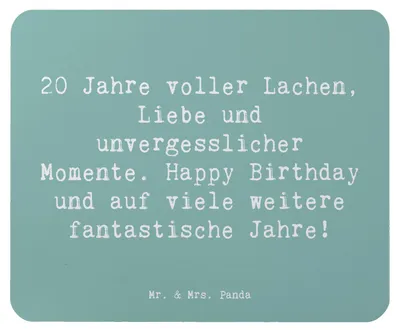Produktbild von Mr. & Mrs. Panda Mauspad Spruch 20. Geburtstag Feiern - Meeresbrise - Geschenk, Dekorationen, laptop mousepad, Geburtstagsgeschenk, Erwachsensein, Mouse Pad, Jubiläum