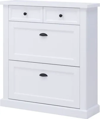 Produktbild von Schuhschrank Rasina 30, Farbe: Weiß - Abmessungen: 108 x 97 x 28 cm (H x B x T)