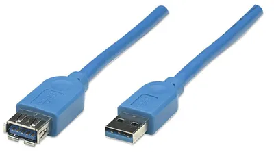Image de MANHATTAN USB Kabel A -> A St/Bu 2.00m blau Verl.