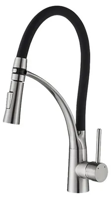 Immagine prodotto di Rubinetto da cucina, doccetta estraibile, design monocomando, nichel spazzolato