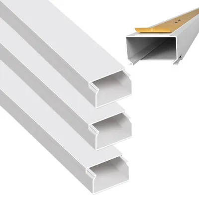 Produktbild von ARLI Kabelkanal selbstklebend 30x20 mm Weiß – 4m Installationskanal mit Klebeband & Bodenlochung IP40 PVC
